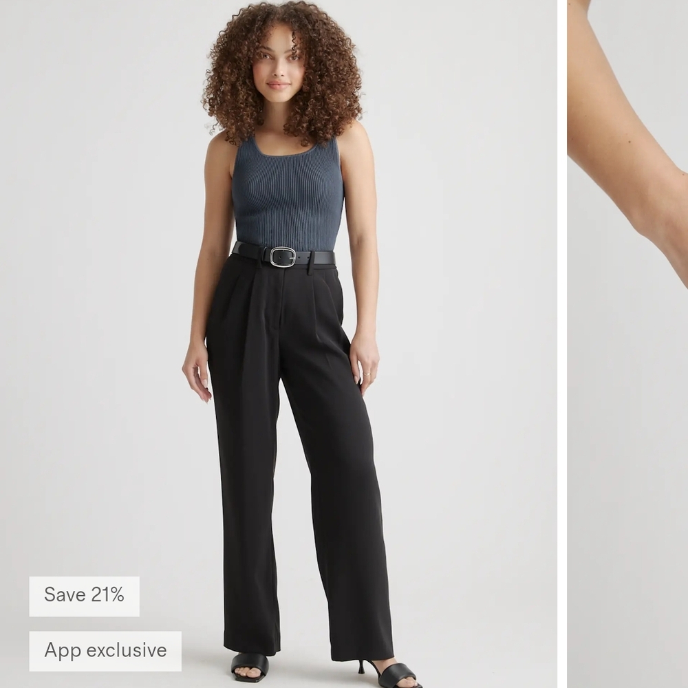 Quince Crepe Pleated Wide Leg Pant NWT Size 12 Inseam 30